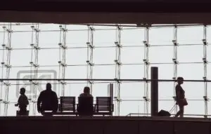 silhouettes, people, bank, suitcase, building, structure, to travel, station, wait, bank, bank, bank, bank, bank
